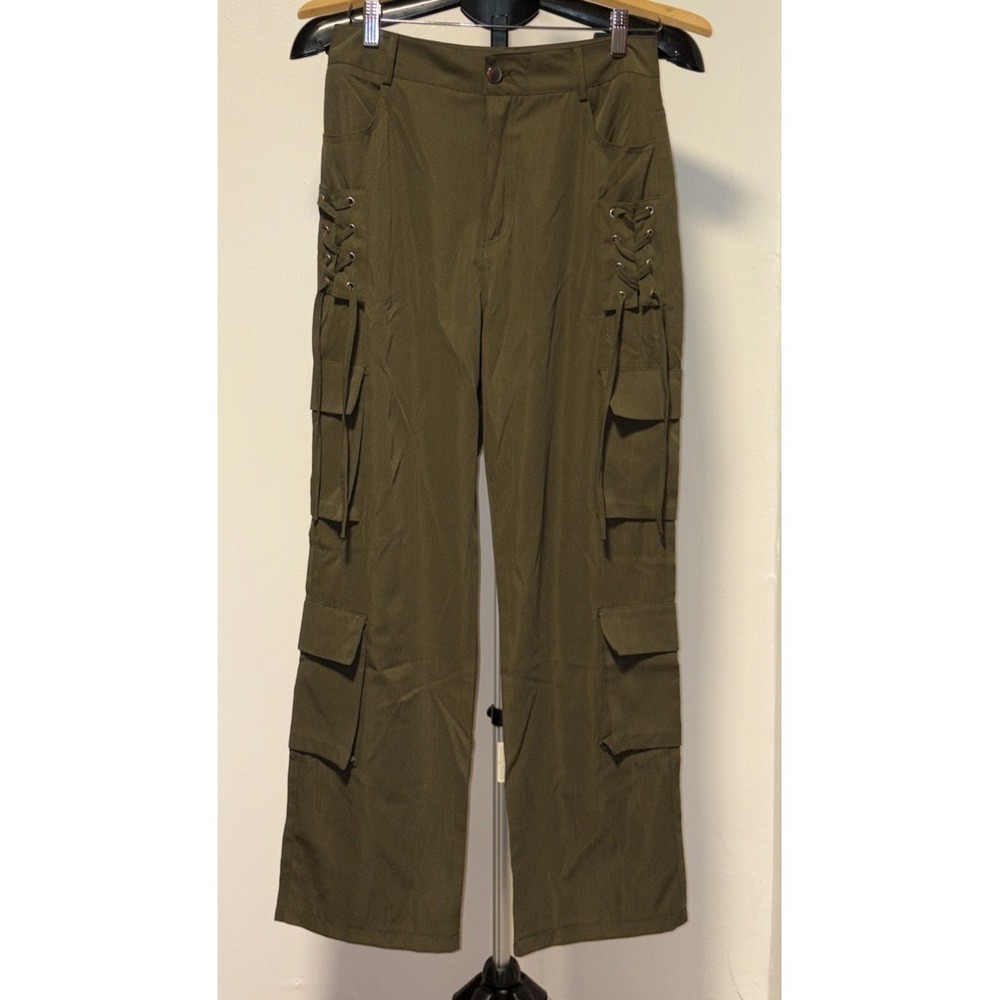 Womens Cargo Pants Gothic Baggy Wide Leg Trousers Y2K Streetwear